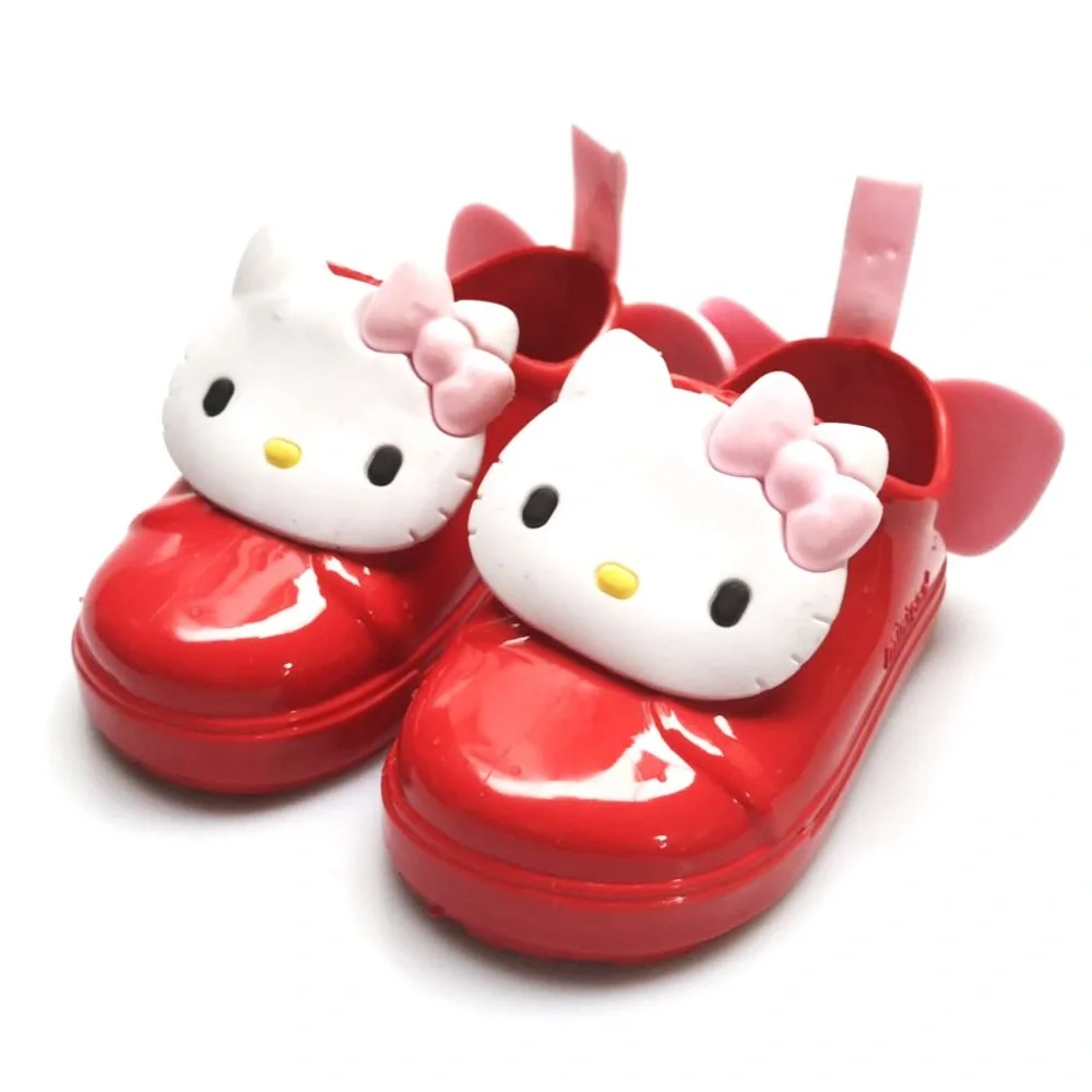 NWT MINI MELISSA Mini Be + Hello Kitty Toddler Sneakers In Red Size 6T